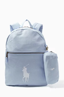 Buy Polo Ralph Lauren Blue Polo Pony Backpack in Canvas For Boys