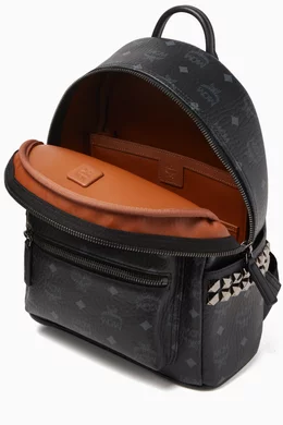Buy MCM Black Small Stark Side Studs Backpack in Visetos For  display picture 3