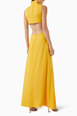 Buy Alexis Gold Prague Cut-out Maxi Dress in Crepe For Women Online |  Ounass Oman