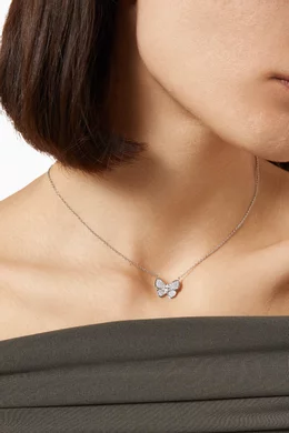 Buy CZ by Kenneth Jay Lane Silver Butterfly Pendant Necklace in Rhodium plated Brass For Women Online Ounass Oman