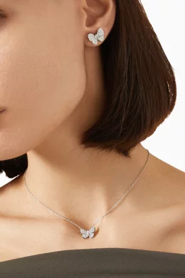 Buy CZ by Kenneth Jay Lane Silver Butterfly Pendant Necklace in Rhodium plated Brass For Women Online Ounass Oman