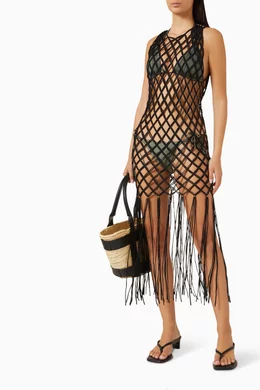 Buy PQ Swim Black Brynn Beaded Cover-up Dress For Women Online | Ounass Oman