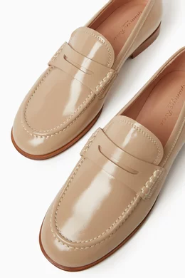 Buy Gianvito Rossi Neutral Georgie Nuit Loafers in Patent Leather For Women Online Ounass Oman