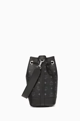 Buy MCM Black Medium Dessau Drawstring Bag For Women Online Ounass Oman