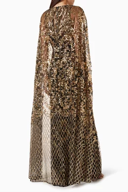 slim fit dress slacks Marchesa Notte Tiernan Gown