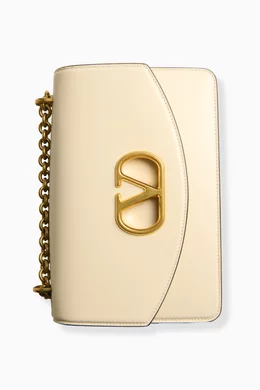 Buy Valentino Garavani White Vain Shoulder Bag in Shiny Calfskin For Women Online Ounass Oman