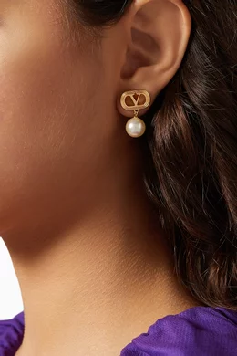 ピアス VALENTINO GARAVANI OVAL EARRINGS WITH SWAROVSKI PEARL Ovalette Metal Earrings With Swarovski® Pearls for Woman in