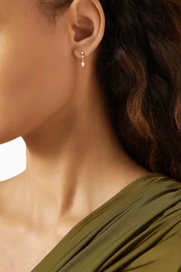 Buy Tai Jewelry White Cubic Zirconia Opal Drop Earrings in Gold plated Brass For Women Online Ounass Oman
