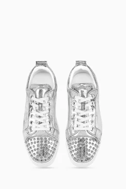 Buy Christian Louboutin Silver Louise Junior Spikes Sneakers in Metallic Leather For Women Online Ounass Oman