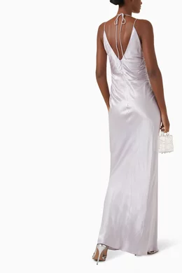 blue dress for baby girl La Lune Backless Maxi Dress | White | Dresses main image 0