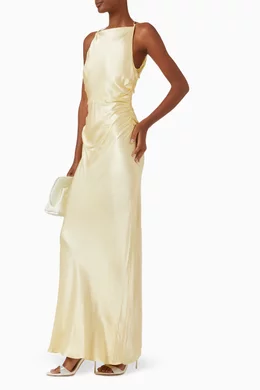Buy Shona Joy Yellow La Lune Low-back Maxi Dress in Viscose For Women  Online | Ounass Oman