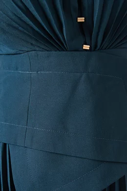 Buy Acler Blue Rhodes Pleated Midi Dress For Women Online | Ounass Oman