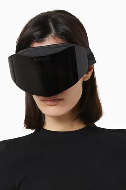 Balenciaga ski mask goggles ゴーグル　サングラス Ski Mask Goggles in Mirror Silver | Balenciaga US