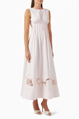 Buy Clea Pink Anika Embroidered Dress in Cotton Blend For Women Online |  Ounass Oman