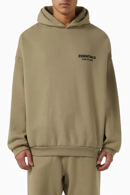 Buy Fear of God Essentials Neutral Essential Hoodie in Fleece For