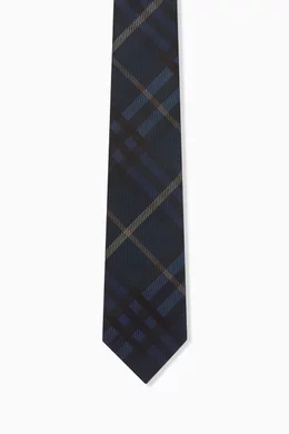 Buy Burberry Blue Check Tie in Silk For Men Online Ounass Oman