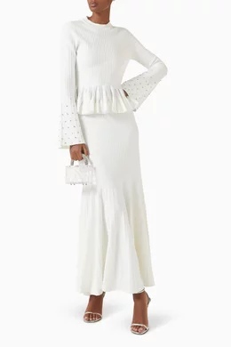 Buy Simkhai Neutral Sirena Bell-sleeve Top in Rayon Blend For Women Online  | Ounass Oman