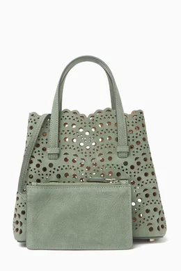 上品な存在感☆ ALAIA Mina 20 vienne vague green tote bag Buy Alaïa Green Mina 20 Tote Bag in Vienne Vague Leather For
