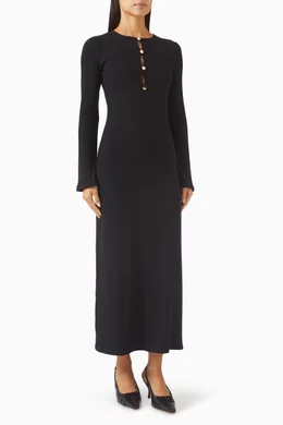 Buy Reformation Black Hayden Maxi Dress in Knit For Women Online | Ounass  Oman
