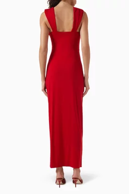 xena knit dress Buy Reformation Red Maxi in Cotton-knit For Women Online searchable:Lace