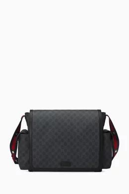Buy Gucci Black Medium Diaper Bag in GG Supreme Canvas For Kids Online Ounass Oman