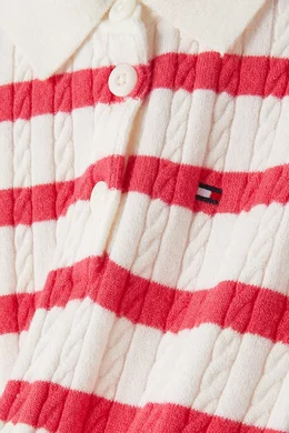 Buy Tommy Hilfiger Neutral Striped Polo Dress For Girls Online | Ounass Oman