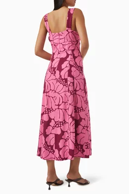 strapless open back dress Persephone Linen Playsuit Pink  APOELLA