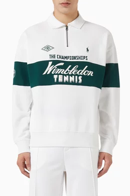 Buy Polo Ralph Lauren White x Wimbledon Half-zip Sweatshirt in