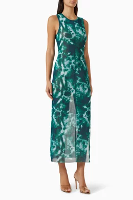 Buy Significant Other Green Ember Midi Dress in Mesh For Women Online |  Ounass Oman