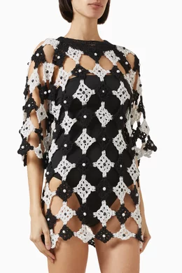 Buy CeliaB Black Siwa Mini Dress in Crochet For Women Online | Ounass Oman