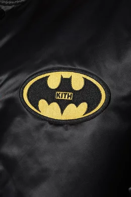Buy Kith Black x Batman Bomber Jacket in Satin For Men Online