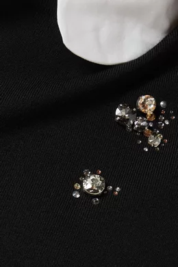 Buy Tory Burch Black Embellished Sweater Dress in Wool Blend For Women  Online | Ounass Oman