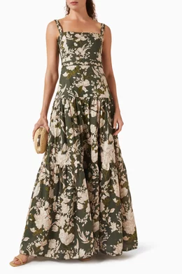 lima gardenia maxi dress Agua Bendita Lima Gardenia Maxi Dress In Green - 57% Off