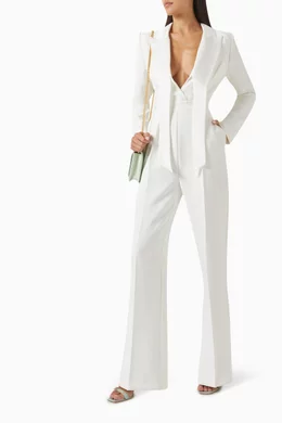 オールインワン・サロペット ELISABETTA FRANCHI Woman Jumpsuits White TUS04 E84 ホワイト（白）系 ELISABETTA FRANCHI(エリザベッタ フランキ