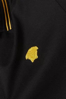 Buy Versace Black Medusa Polo Shirt in Cotton Piqué For Men Online