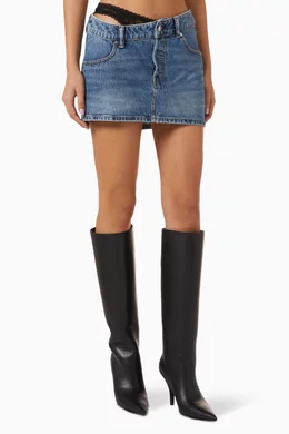 ミニスカート ALEXANDER WANG Women Mini Skirts 4DC3245459 BLUE Alexander Wang crystal-embellished Denim Mini Skirt | Blue