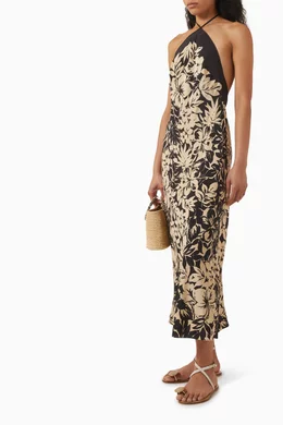 Buy Bec + Bridge Multicolour Astala Midi Dress in Silk Crepe De Chine For  Women Online | Ounass Oman