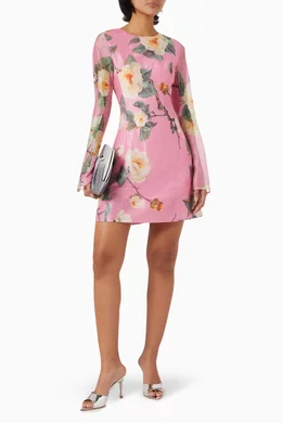 Buy Leo Lin Pink Suzanne Mini Dress in Linen-blend For Women Online |  Ounass Oman