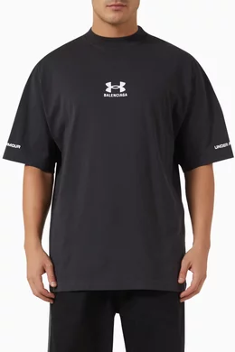 Tシャツ・カットソー Balenciaga T-shirt x Under Armour Unisex x Under Armour oversized cotton T-shirt in black