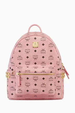 Buy MCM Pink Small Stark Side Studs Backpack in Coated canvas For Men Online Ounass Oman