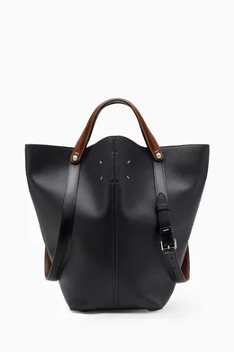 Buy Maison Margiela Black Medium Dress-age Handbag in Leather For