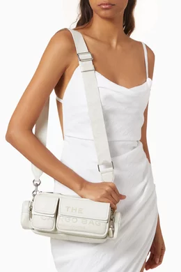 Buy Marc Jacobs White The Cargo Shoulder Bag in Grained Leather 