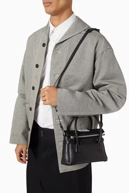 Buy Maison Margiela Black 5AC East West Handbag in Goat Leather