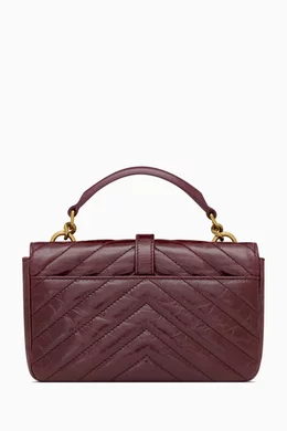 Buy SAINT LAURENT Red College Mini Chain Bag In Shiny