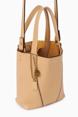 Buy Chloe Neutral Small Spin Tote Bag in Grained Leather For Women Online Ounass Oman