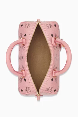 Buy MCM Pink Mini Ella Boston Bag in Visetos Coated Canvas For Women Online Ounass Oman