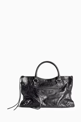 Buy Balenciaga Black Medium Le City Bag in Arena Lambskin For