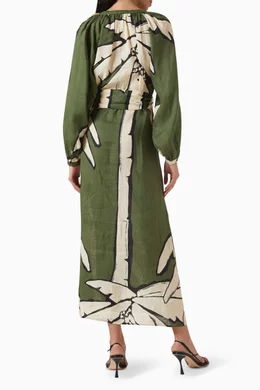long sleeve wrap around maxi dress Anne Klein Women's V-Neck Belted Long-Sleeve Maxi Dress