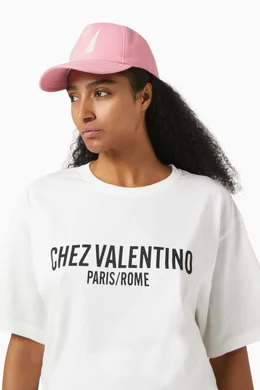 Buy Valentino Garavani Pink Chez Valentino Baseball Cap in  display picture 2