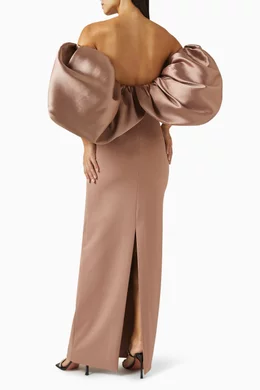 Buy Solace London Brown Floris Off-shoulder Maxi Dress For Women Online |  Ounass Oman